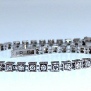 1.40ct Box Bead Set Prime Pave Natural Round Diamonds Bracelet 14kt*